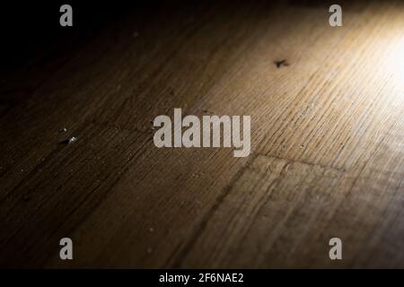 close up view of dark parquet Stock Photo
