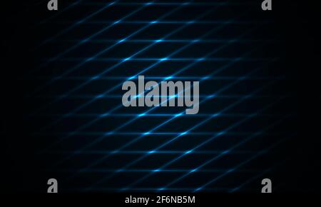 Dark blue background with neon color grid, Futuristic dark modern technology background. Navy blue backdrop. Vector design template. Stock Vector