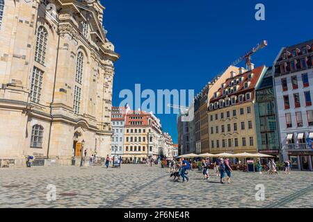 DRESDEN, GERMANY, 23 JULY 2020: square of the Frauenkirche Stock Photo