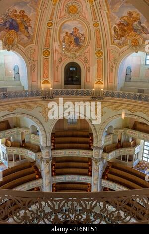DRESDEN, GERMANY, 23 JULY 2020: interior of the Frauenkirche Cathedral Stock Photo