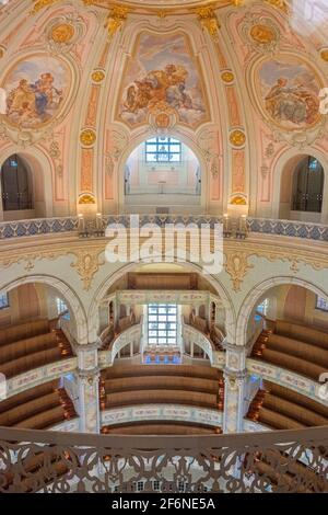 DRESDEN, GERMANY, 23 JULY 2020: interior of the Frauenkirche Cathedral Stock Photo