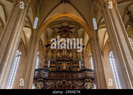 ERFURT, GERMANY, 28 JULY 2020: Interior of Erfurt Cathedral Stock Photo