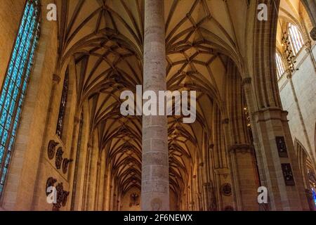 ULM, GERMANY, 7 AUGUST 2020: interior of Ulm Cathedral, the tallest church in the world Stock Photo