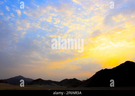 sunset  with jeddah landscapes Stock Photo