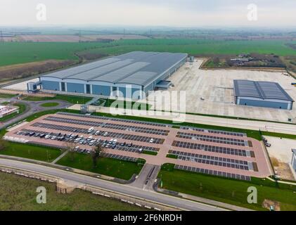 The new 660,000 sq ft Co-op logistics network distribution depot, Symmetry Park, Biggleswade, SG18 8YY, UK Stock Photo