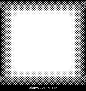 Halftone, screentone square format geometric picture, image frame, border — Stock vector illustration, clip art graphics Stock Vector