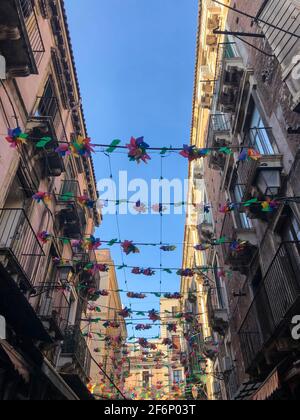 Detail of historical building in Catania , Sicily in Italy Stock Photo