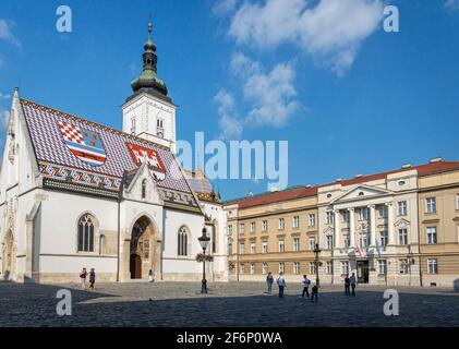 St Mark's Church in the city of Zagreb, Croatia Stock Photo