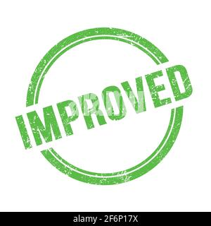 improved text written on green grungy stamp sign Stock Photo - Alamy