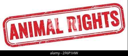 ANIMAL RIGHTS text on red round grungy texture stamp Stock Photo - Alamy