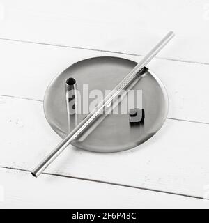 Hookah parts on a wooden white background. Stock Photo