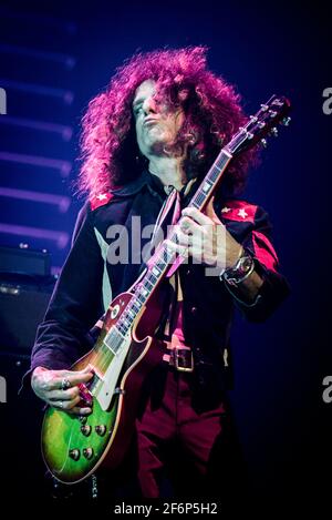 ITALY, Bologna 2019: Craig David Ross, touring guitarist for Lenny Kravitz, performing live on stage at the Unipol Arena, for the “Raise Vibration” tour 2019 Stock Photo