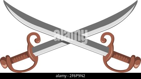 Crossed swords, sabers vector illustration Stock Vector