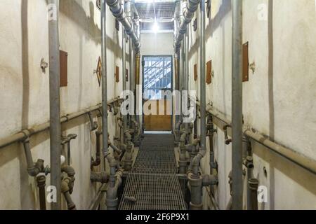 Inside Old Idaho Penitentiary Site pre-colonial prison in Boise Idaho jail for convicted prisoner inmates Stock Photo