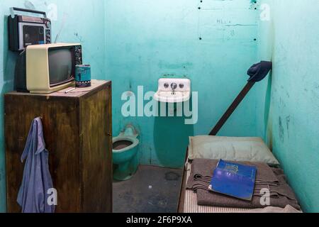 Inside Old Idaho Penitentiary Site pre-colonial prison in Boise Idaho jail for convicted prisoner inmates Stock Photo