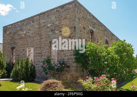 Old Idaho Penitentiary Site in Boise, ID - Historic pre-Colonial territory prison for convicted felons and murderers of 1800's - 1970's, haunted site Stock Photo