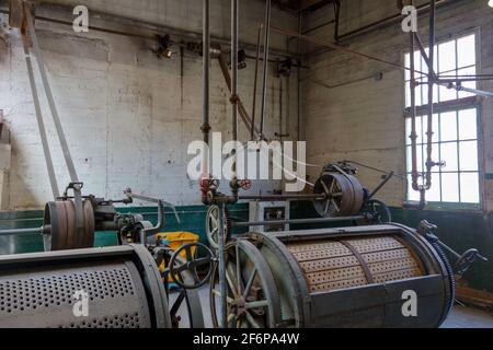 Inside Old Idaho Penitentiary Site pre-colonial prison in Boise Idaho jail for convicted prisoner inmates Stock Photo