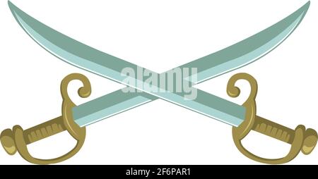 Crossed swords, sabers vector illustration Stock Vector