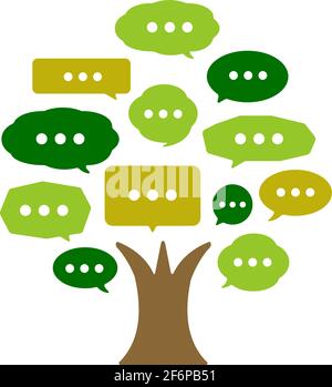 cartoon speech bubbles tree vector illustration ( forum, Social network ) Stock Vector