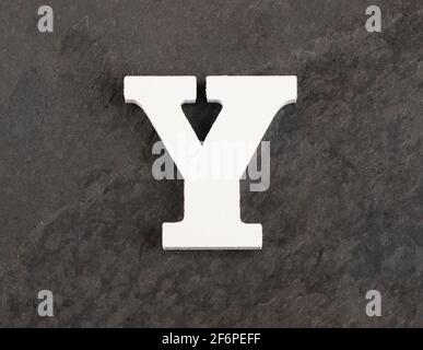 Letter Y from blank alphabet on gray background Stock Photo