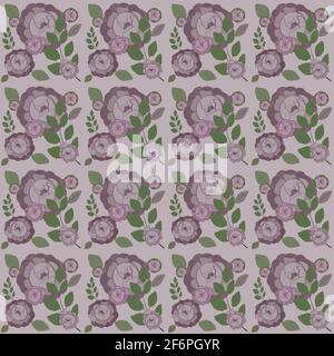 Cute romantic vintage floral seamless pattern with wild rose flowers ...