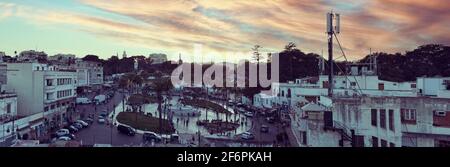 Tangier, Tangier-Asilah prefecture, Morocco. Sidi Bou Abib Mosque in Grand Socco. Officially known as Place du Grand 9 Avril 1947. Stock Photo