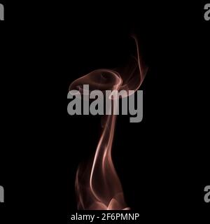 Beautiful swirls of rose smoke on a black background Stock Photo