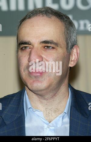 Garry Kasparov signs copies of his new book 'How Life Imitates Chess' at Barnes & Noble in New York on October 18, 2007.  (Photo by Laura Cavanaugh/Sipa USA). Stock Photo