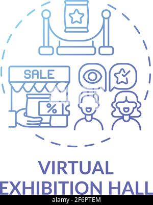 Virtual exhibition hall concept icon Stock Vector
