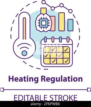Heating regulation concept icon Stock Vector