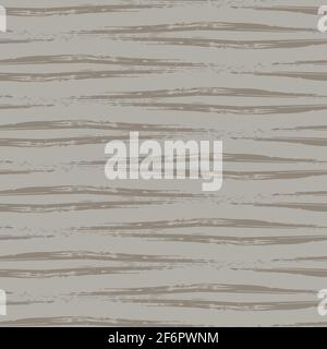 Vector wicker weave effect seamless interlace pattern background. Wide painterly ribbon plait lattice monochrome sandstone color backdrop. Faux rattan Stock Vector