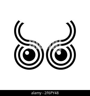 Owl eyes logo template perfect for business symbol ornament Stock Vector