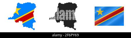 congo territory with flag on map of globe Stock Photo - Alamy