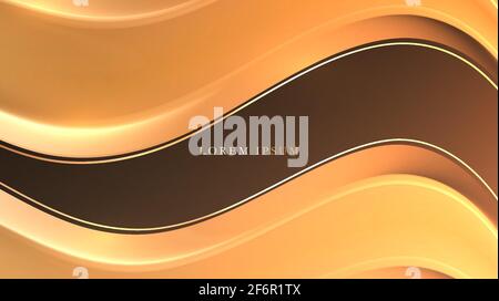 Luxury background with golden lines and shadow. Vector deluxe template. Luxury modern banner for advertising design Stock Vector