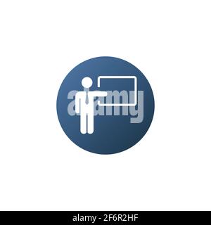 Business Presentation Icon. Contains such Presenter. Teacher, Audience and more. Training, presentation icon Stock Vector