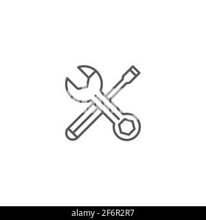 Screwdriver and wrench tools icon isolated background. Service tool symbol. Vector Illustration Stock Vector