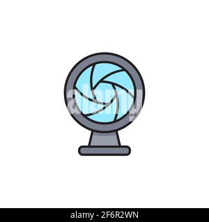 Web camera icon isolated background. Chat camera. Webcam icon. Stock Vector