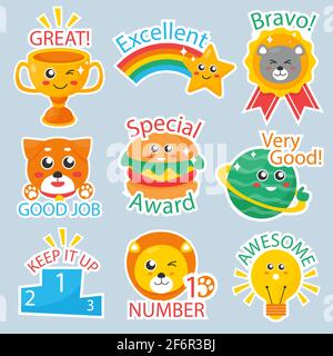 Great job stickers pack Vector illustration Stock Vector Image & Art - Alamy