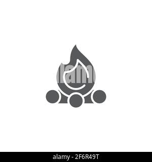 camping bonfire vector icon isolated background Stock Vector