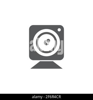 Web camera icon isolated background. Chat camera. Webcam icon. Stock Vector