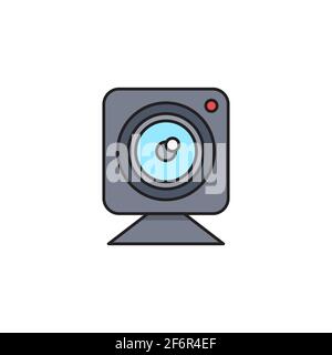 Web camera icon isolated background. Chat camera. Webcam icon. Stock Vector