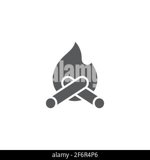 camping bonfire vector icon isolated background Stock Vector