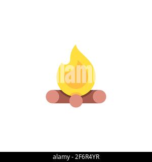 camping bonfire vector icon isolated background Stock Vector