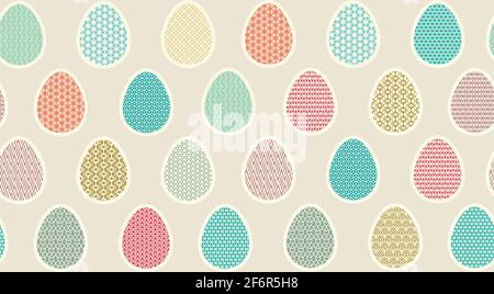 Easter eggs seamless pattern. Easter egg textured. Vector illustration for textile, card, wrapping paper. cloth. Stock Vector