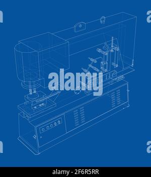 Metalworking CNC machine. Vector Stock Vector