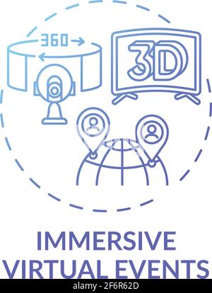Immersive virtual events concept icon Stock Vector