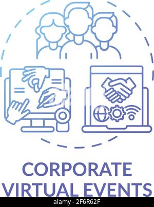 Corporate virtual events concept icon Stock Vector
