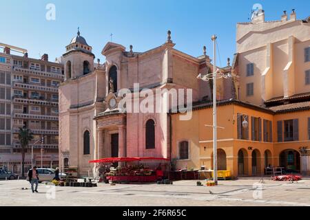 Toulon, France - March 24 2019: The Saint-François-de-Paule church (French: Église Saint-François-de-Paule) is a Catholic church erected in 1744. Stock Photo