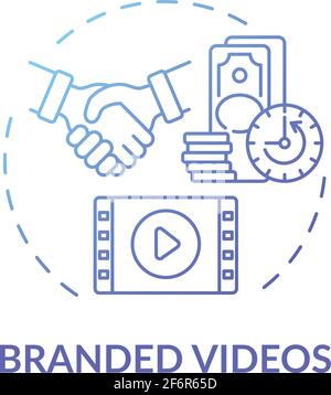 Branded videos concept icon Stock Vector
