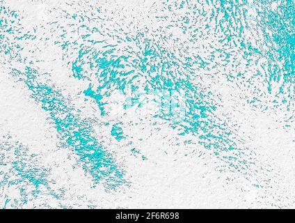 Blue paint abstract strokes pattern on a white wall texture background. Stock Photo